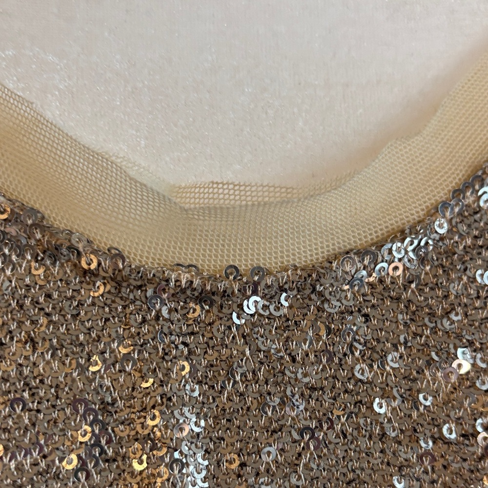 Free People Shimmering Gold Sequin Knit Top - Picture 2 of 9